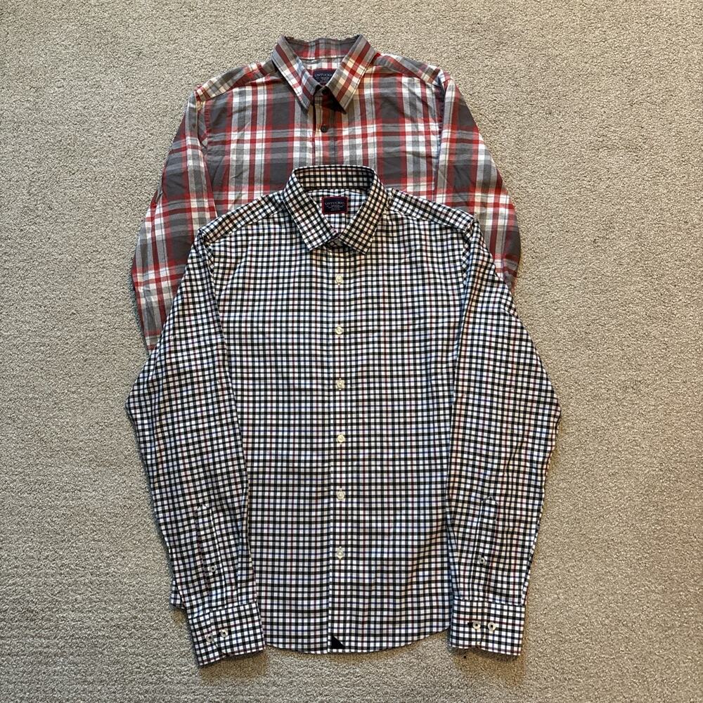 UNTUCKit Button Up Shirts Mens Sz Medium Slim Fit Multi Check Lot Of 2